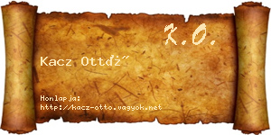 Kacz Ottó névjegykártya