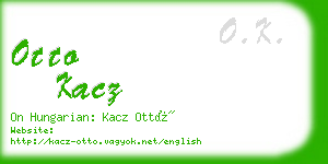 otto kacz business card